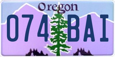 OR license plate 074BAI