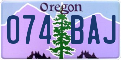 OR license plate 074BAJ