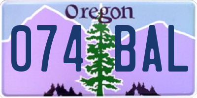 OR license plate 074BAL