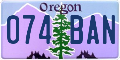 OR license plate 074BAN