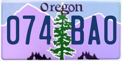 OR license plate 074BAO