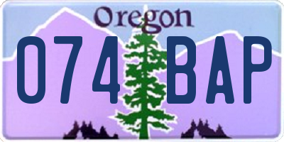 OR license plate 074BAP