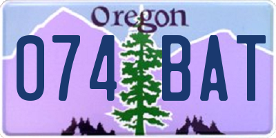 OR license plate 074BAT