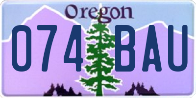 OR license plate 074BAU