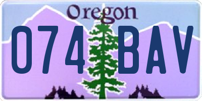 OR license plate 074BAV