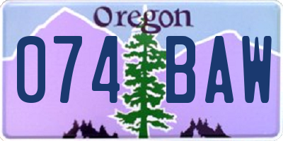 OR license plate 074BAW