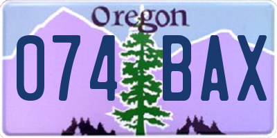OR license plate 074BAX