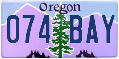 OR license plate 074BAY