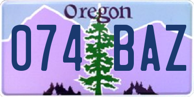 OR license plate 074BAZ