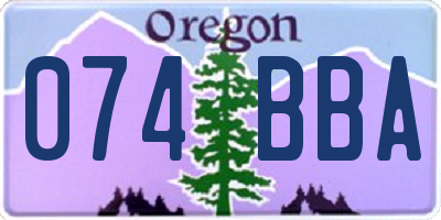 OR license plate 074BBA