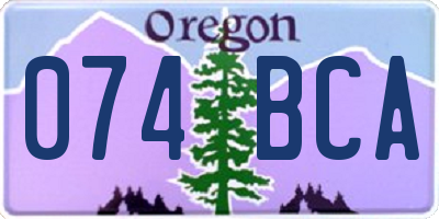 OR license plate 074BCA