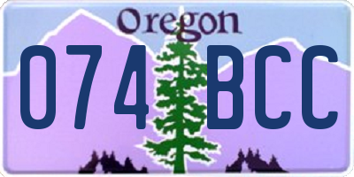 OR license plate 074BCC