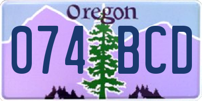 OR license plate 074BCD