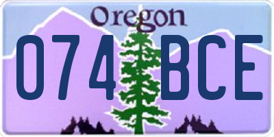 OR license plate 074BCE