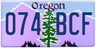 OR license plate 074BCF