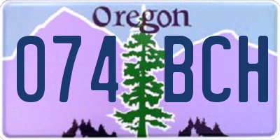 OR license plate 074BCH