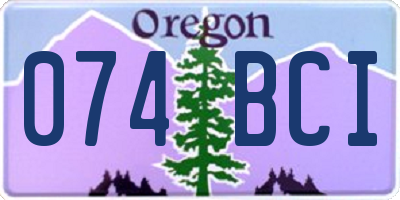 OR license plate 074BCI