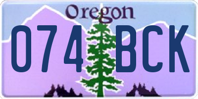 OR license plate 074BCK