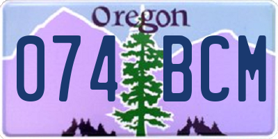 OR license plate 074BCM