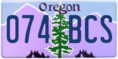 OR license plate 074BCS
