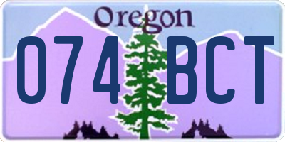 OR license plate 074BCT
