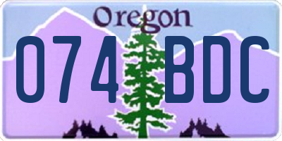 OR license plate 074BDC