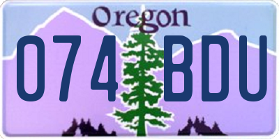OR license plate 074BDU