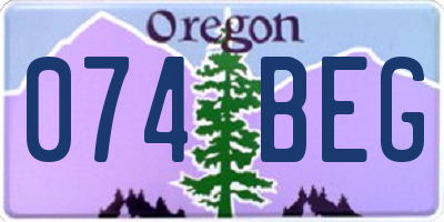 OR license plate 074BEG