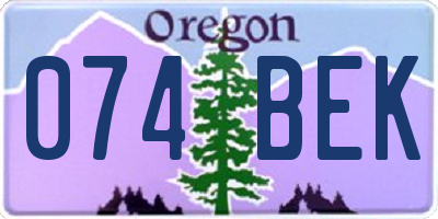 OR license plate 074BEK