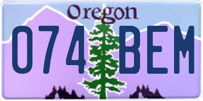 OR license plate 074BEM