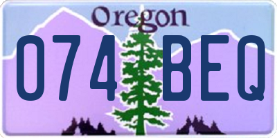 OR license plate 074BEQ