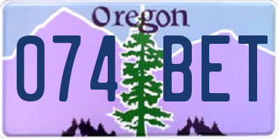 OR license plate 074BET