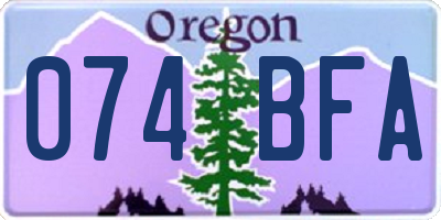 OR license plate 074BFA