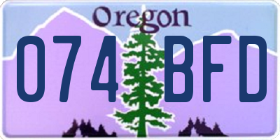 OR license plate 074BFD