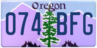 OR license plate 074BFG