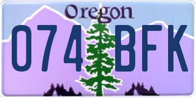 OR license plate 074BFK