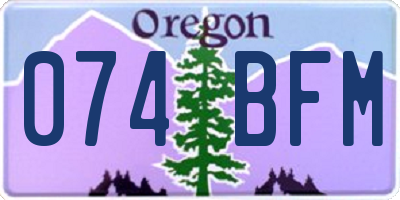OR license plate 074BFM
