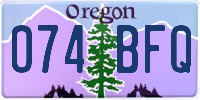OR license plate 074BFQ