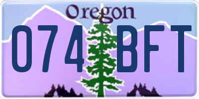 OR license plate 074BFT