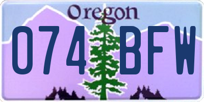 OR license plate 074BFW