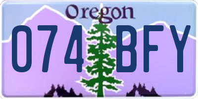 OR license plate 074BFY