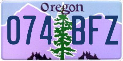 OR license plate 074BFZ