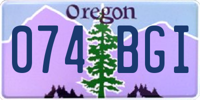 OR license plate 074BGI