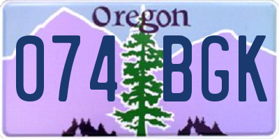 OR license plate 074BGK