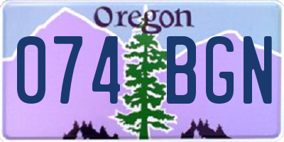 OR license plate 074BGN