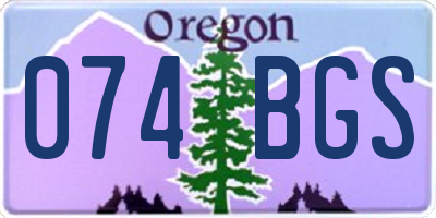 OR license plate 074BGS