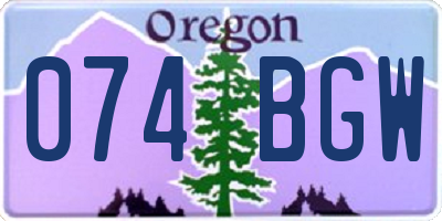 OR license plate 074BGW