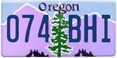 OR license plate 074BHI