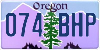 OR license plate 074BHP