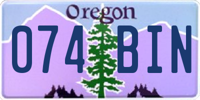 OR license plate 074BIN